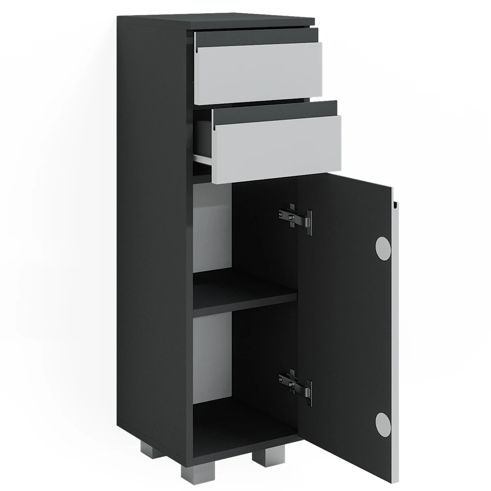 Midischrank "J-Shape" Weiß/Anthrazit 30 X 95 Cm Vicco 8 Midischrank "J-Shape" Weiß/Anthrazit 30 X 95 Cm Vicco – Bild 6