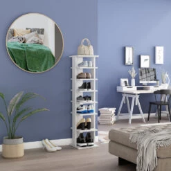 Schuhschrank "Timo" Weiß 26.7 X 110 Cm Oskar Store -Möbel Store m5529 04 ol