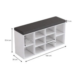 Schuhbank "Tamara" Weiß 104 X 53.5 Cm 10 Fächer Oskar Store -Möbel Store m5530 03 ol