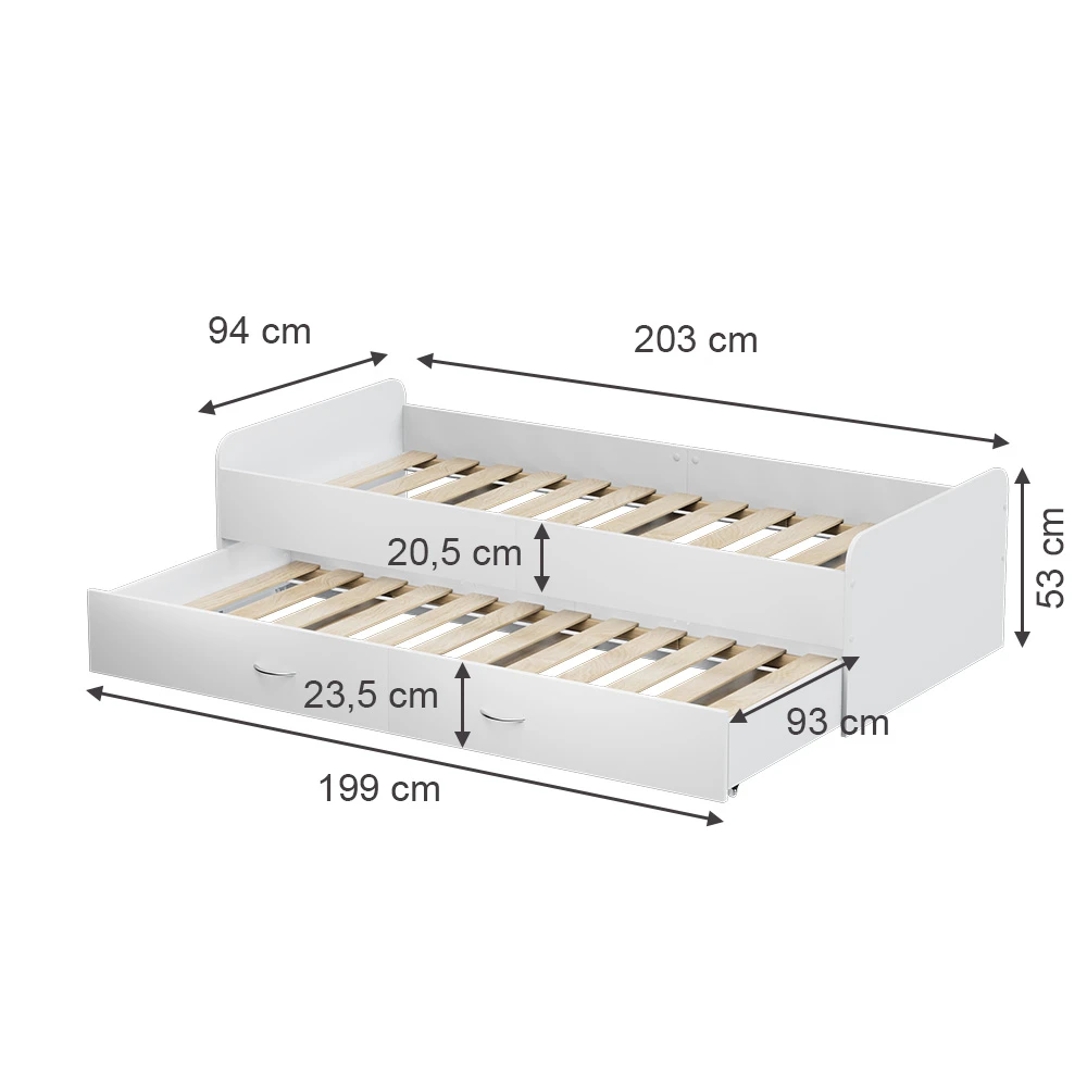 Kinderbett "Jaspar" Weiß 90x200 Cm Mit Lattenrost, Ohne Matratze Oskar Store 5 Kinderbett "Jaspar" Weiß 90x200 Cm Mit Lattenrost, Ohne Matratze Oskar Store – Bild 3