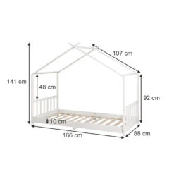 Hausbett "Fredericke" Weiß 80x160 Cm Oskar Store 11 Hausbett "Fredericke" Weiß 80x160 Cm Oskar Store -Möbel Store m5556 03 ol