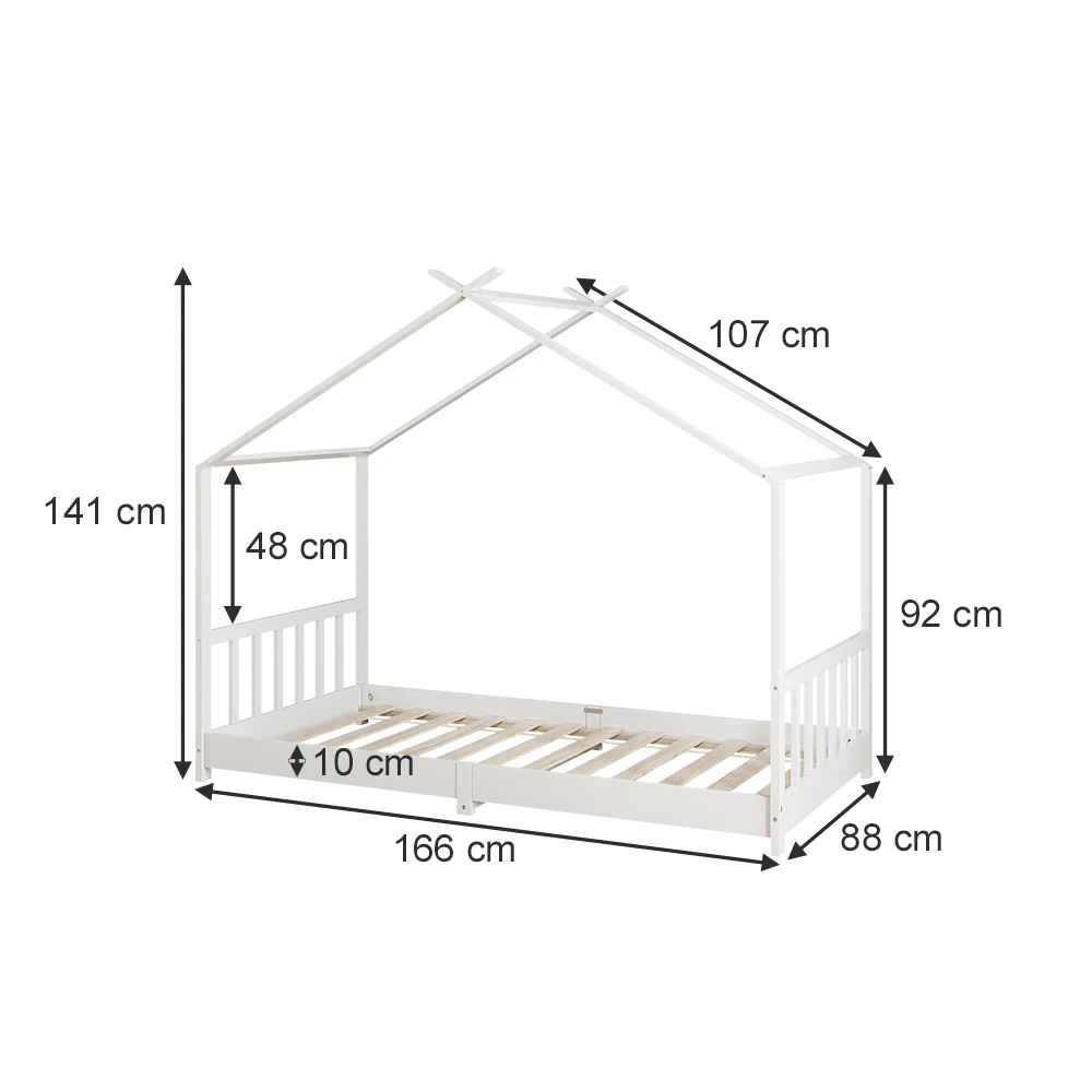 Hausbett "Fredericke" Weiß 80x160 Cm Oskar Store 5 Hausbett "Fredericke" Weiß 80x160 Cm Oskar Store – Bild 3