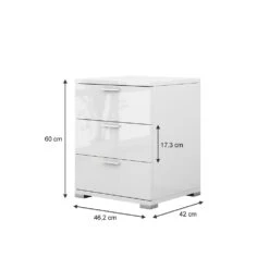 Nachttisch "Marseille" Weiß Hochglanz 46.2 X 60 Cm Oskar Store -Möbel Store m5561 03 ol