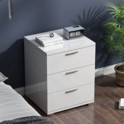 Nachttisch "Marseille" Weiß Hochglanz 46.2 X 60 Cm Oskar Store -Möbel Store m5561 04 ol