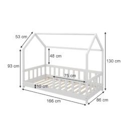 Hausbett "Michelle" Weiß 80x160 Cm Mit Rausfallschutz Oskar Store -Möbel Store m5565 03 ol