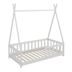 Tipi-Bett "Susanna" Weiß 80x160 Cm Mit Rausfallschutz Oskar Store