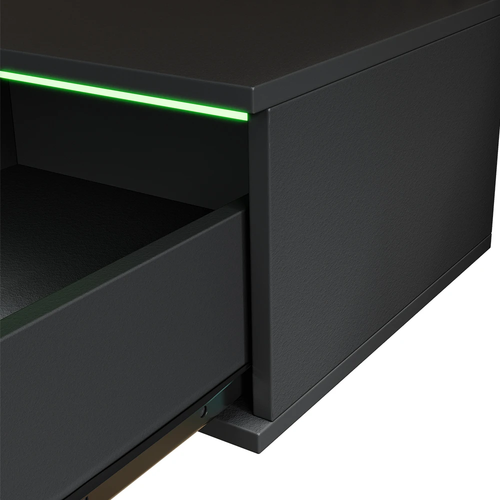 Nachttisch "Samira" Schwarz Hochglanz 49 X 23 Cm Mit LED Beleuchtung Livinity 8 Nachttisch "Samira" Schwarz Hochglanz 49 X 23 Cm Mit LED Beleuchtung Livinity – Bild 6