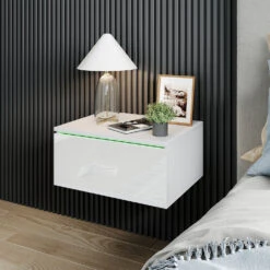 Nachttisch "Samira" Weiß 49 X 23 Cm Mit LED Beleuchtung Vicco -Möbel Store m5704 04 ol