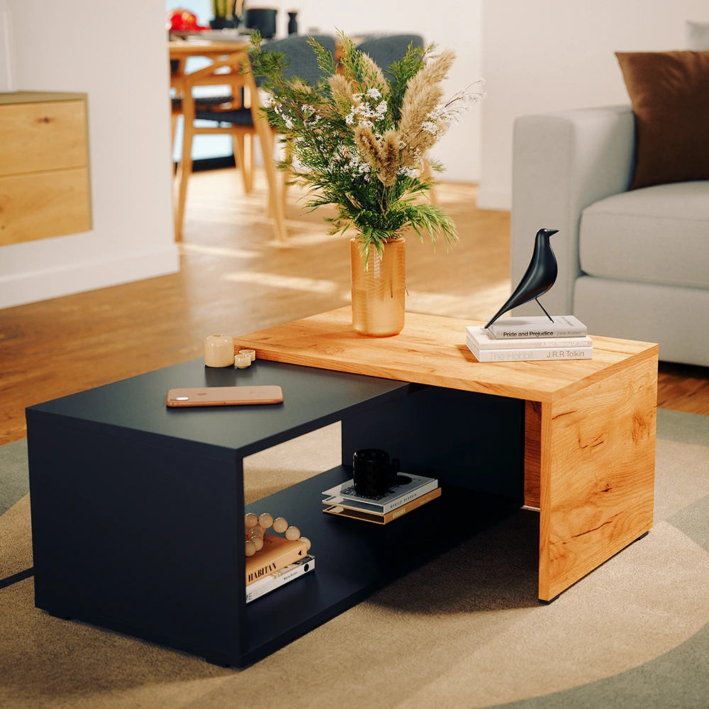 Couchtisch "Bert" Anthrazit/Eiche 76.6 X 30.8 Cm Vicco 7 Couchtisch "Bert" Anthrazit/Eiche 76.6 X 30.8 Cm Vicco – Bild 5