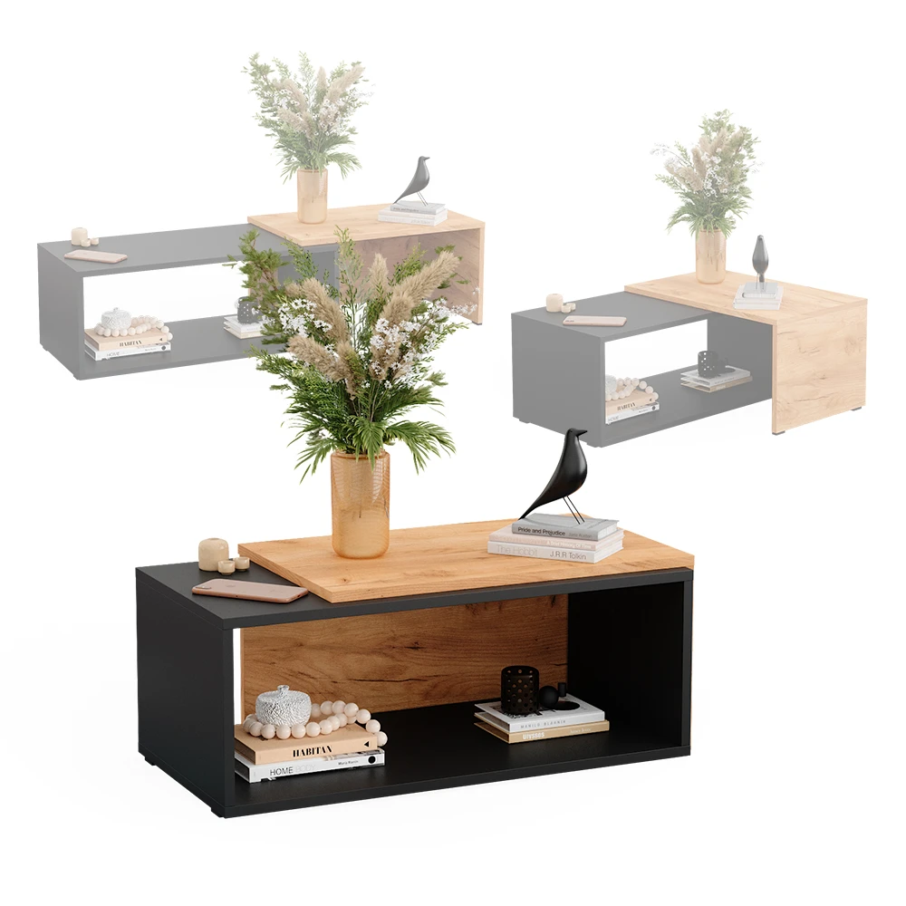 Couchtisch "Bert" Anthrazit/Eiche 76.6 X 30.8 Cm Vicco 9 Couchtisch "Bert" Anthrazit/Eiche 76.6 X 30.8 Cm Vicco – Bild 7