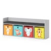 Kinderregal "Luigi" Hellgrau 142.4 X 53.4 Cm 4 Fächer, Mit Faltboxen Bunt Vicco