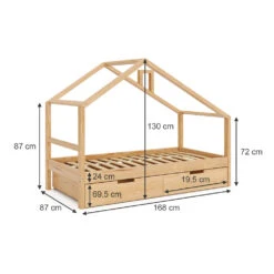 Hausbett "Lori" Naturholz 80x160 Cm Mit Schubladen, Ohne Matratze Vitalispa 12 Hausbett "Lori" Naturholz 80x160 Cm Mit Schubladen, Ohne Matratze Vitalispa -Möbel Store m5743 03 ol