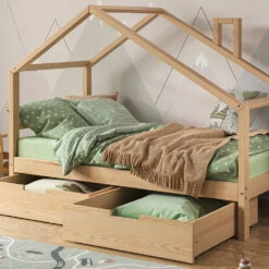 Hausbett "Lori" Naturholz 80x160 Cm Mit Schubladen, Ohne Matratze Vitalispa 14 Hausbett "Lori" Naturholz 80x160 Cm Mit Schubladen, Ohne Matratze Vitalispa -Möbel Store m5743 05 ol