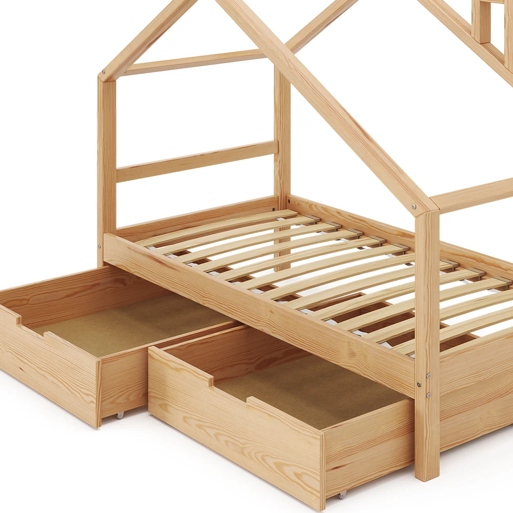 Hausbett "Lori" Naturholz 80x160 Cm Mit Schubladen, Ohne Matratze Vitalispa 8 Hausbett "Lori" Naturholz 80x160 Cm Mit Schubladen, Ohne Matratze Vitalispa – Bild 6