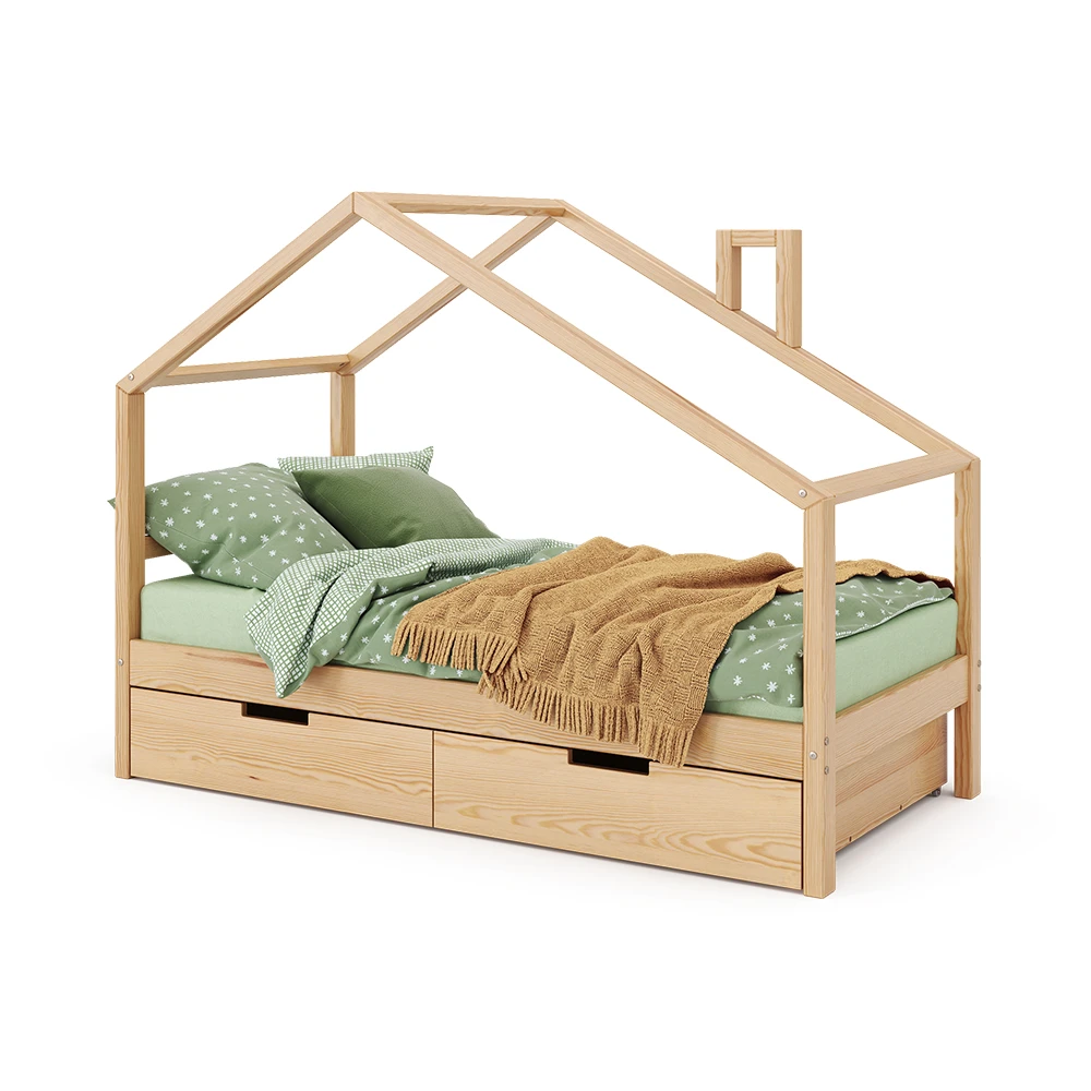 Hausbett "Lori" Naturholz 80x160 Cm Mit Schubladen, Ohne Matratze Vitalispa 9 Hausbett "Lori" Naturholz 80x160 Cm Mit Schubladen, Ohne Matratze Vitalispa – Bild 7