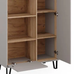 Bücherregal "Tirion" Cashmere-Eiche/Goldkraft Eiche 85.2 X 147.8 Cm Mit Tür, 1 Klappe Und 3 Offenen Fächern Vicco -Möbel Store m5890 06 ol