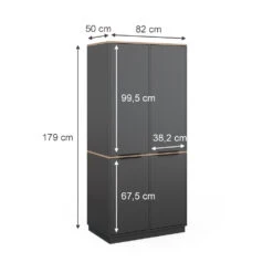 Kleiderschrank "Betti" Anthrazit/Eiche 82 X 179 Cm Mit 4 Türen Vicco -Möbel Store m5907 03 ol