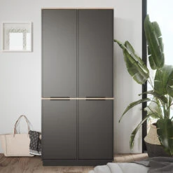 Kleiderschrank "Betti" Anthrazit/Eiche 82 X 179 Cm Mit 4 Türen Vicco -Möbel Store m5907 04 ol