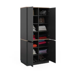 Kleiderschrank "Betti" Anthrazit/Eiche 82 X 179 Cm Mit 4 Türen Vicco -Möbel Store m5907 07 ol