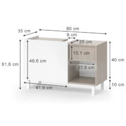 Waschtischunterschrank "Arianna" Greige/Weiß Vicco -Möbel Store m5931 03 ol