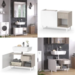 Waschtischunterschrank "Arianna" Greige/Weiß Vicco -Möbel Store m5931 08 ol