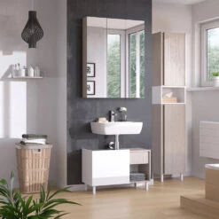 Hochschrank "Arianna" Greige/Weiß Vicco -Möbel Store m5932 04 ol