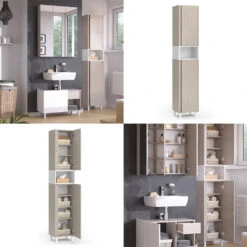 Hochschrank "Arianna" Greige/Weiß Vicco -Möbel Store m5932 08 ol