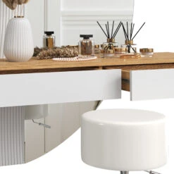 Schminktisch "Melisa" Eiche/Weiß 120 Cm Mit LED Beleuchtung Und Hocker Vicco 16 Schminktisch "Melisa" Eiche/Weiß 120 Cm Mit LED Beleuchtung Und Hocker Vicco -Möbel Store m5961 hw 06 ol