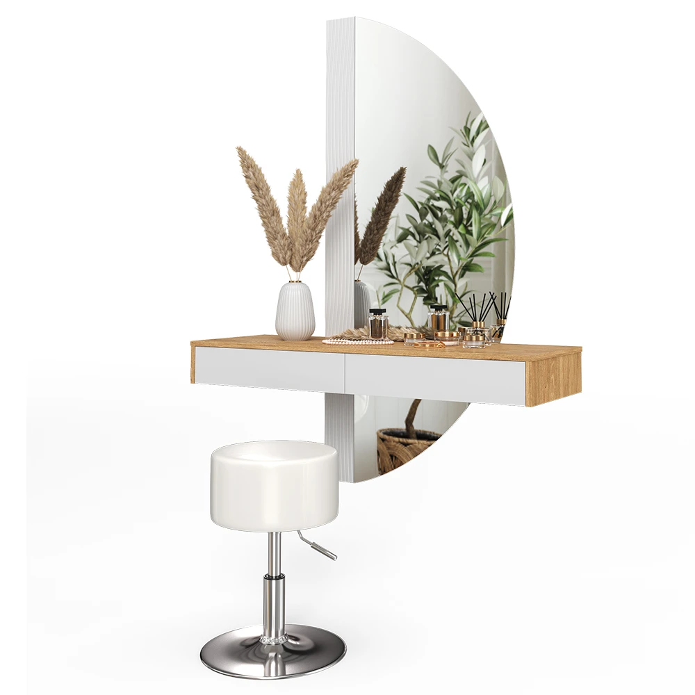 Schminktisch "Melisa" Eiche/Weiß 120 Cm Mit LED Beleuchtung Und Hocker Vicco 9 Schminktisch "Melisa" Eiche/Weiß 120 Cm Mit LED Beleuchtung Und Hocker Vicco – Bild 7