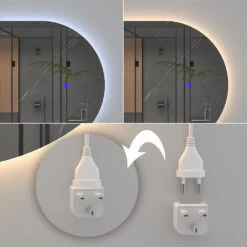 Badspiegel Oval 110cm Mit LED Vicco -Möbel Store m6013 06 ol