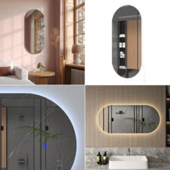 Badspiegel Oval 110cm Mit LED Vicco -Möbel Store m6013 08 ol