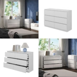 Kommode "Calisto" Weiß 6 Fächer 120cm Vicco -Möbel Store m6023 08 ol