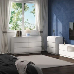 Kommode "Calisto" Weiß 6 Fächer 138cm Vicco 13 Kommode "Calisto" Weiß 6 Fächer 138cm Vicco -Möbel Store m6024 04 ol