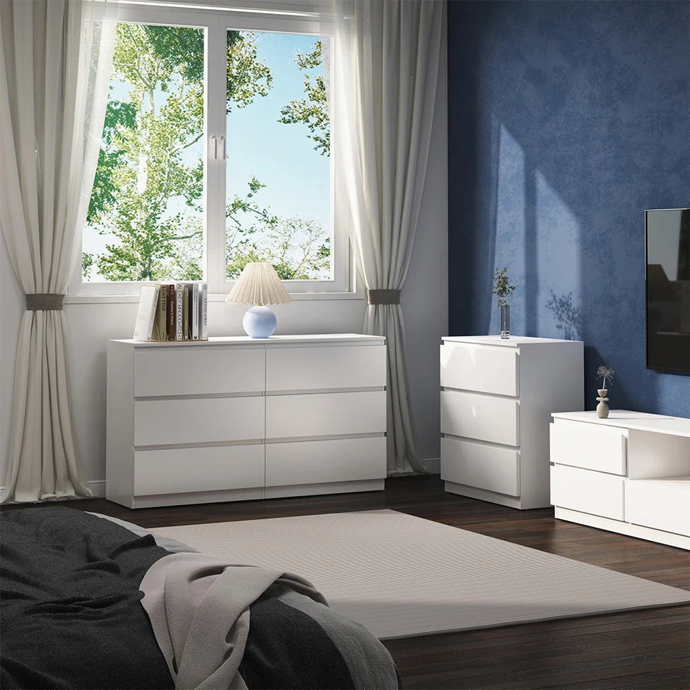 Kommode "Calisto" Weiß 6 Fächer 138cm Vicco 6 Kommode "Calisto" Weiß 6 Fächer 138cm Vicco – Bild 4