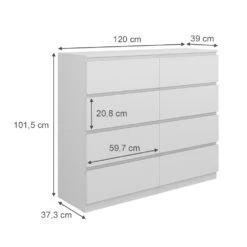 Kommode "Calisto" Weiß 8 Fächer 120cm Vicco -Möbel Store m6025 03 ol