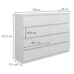 Kommode "Calisto" Weiß 8 Fächer 138cm Vicco -Möbel Store m6026 03 ol