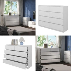 Kommode "Calisto" Weiß 8 Fächer 138cm Vicco -Möbel Store m6026 08 ol