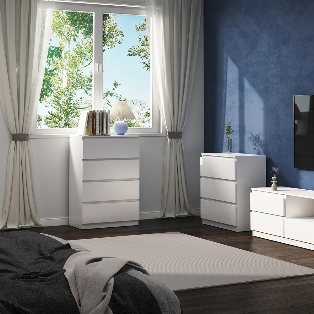 Kommode "Calisto" Weiß 4 Fächer Vicco 6 Kommode "Calisto" Weiß 4 Fächer Vicco – Bild 4