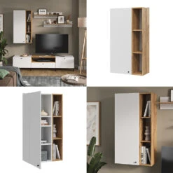 Vicco Wandregal "Anteo", Weiß/Eiche, 60 X 110 Cm -Möbel Store m6058 08 ol