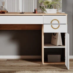 Schminktisch "Adela" Weiß/Natural Rockford Hickory Mit Spiegel & LED Vicco -Möbel Store m6068 s l 05 ol