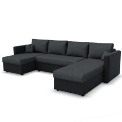 Sofa U Form Schwarz/Grau 290 Cm Vitalispa