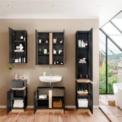 Vicco Badmöbel Set "Gloria", Anthrazit/Sonoma, 5 Teile -Möbel Store m6193 05 ol