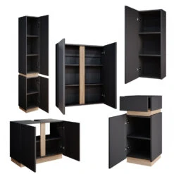 Vicco Badmöbel Set "Gloria", Anthrazit/Sonoma, 5 Teile -Möbel Store m6193 07 ol