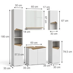 Vicco Badmöbel Set "Marelle", Weiß/Artisan-Eiche, 5 Teile 12 Vicco Badmöbel Set "Marelle", Weiß/Artisan-Eiche, 5 Teile -Möbel Store m6195 03 ol