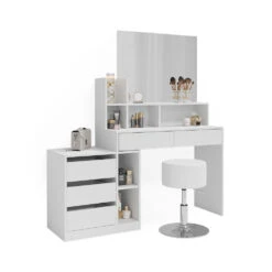 Schminktisch "Anja" Weiß Mit Hocker Vicco -Möbel Store m6202 hw 07 ol