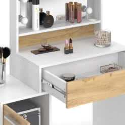 Schminktisch "Altea" Weiß/Eiche 95 Cm Mit LED Beleuchtung Vicco -Möbel Store m6208 l 06 ol