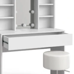 Schminktisch "Alexa" Weiß 93 Cm Mit LED Beleuchtung Und Hocker Vicco -Möbel Store m6209 hw l 06 ol