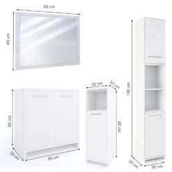 Badmöbel Set "Kiko" Weiß 4 Teile Vicco 11 Badmöbel Set "Kiko" Weiß 4 Teile Vicco -Möbel Store m621 03 ol