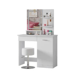 Schminktisch "Julia" Weiß Mit LED-Spiegel, Hocker Und QI-Ladestation Vicco -Möbel Store m6234 hw 07 ol