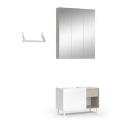 Badmöbelset "Arianna" Greige/Weiß 3er Set Vicco -Möbel Store m6242 01 ol